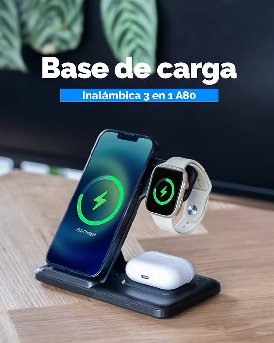 CARGADOR INALÁMBRICO 3 EN 1