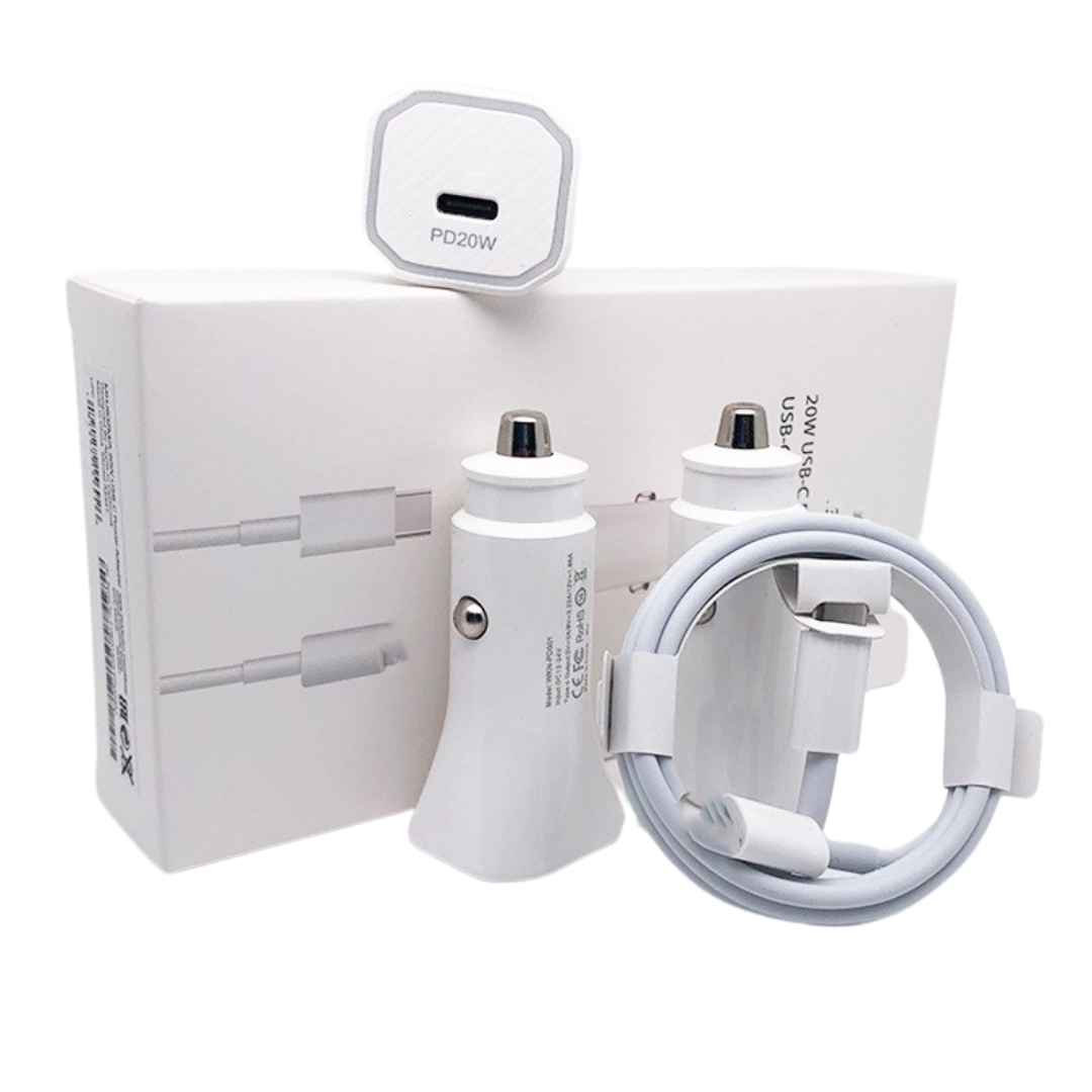 ADAPTADOR CERTIFICADO PARA CARRO CON CABLE 20W PARA IPHONE