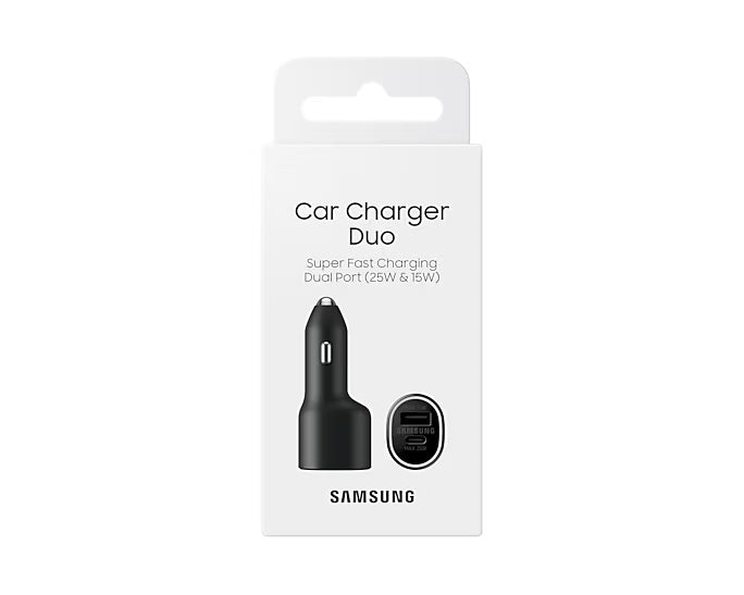 CARGADOR SAMSUNG PARA AUTO DOBLE PUERTO DE 25W - 15W