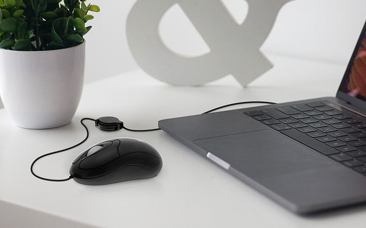 MOUSE XTECH CON CABLE RETRÁCTIL