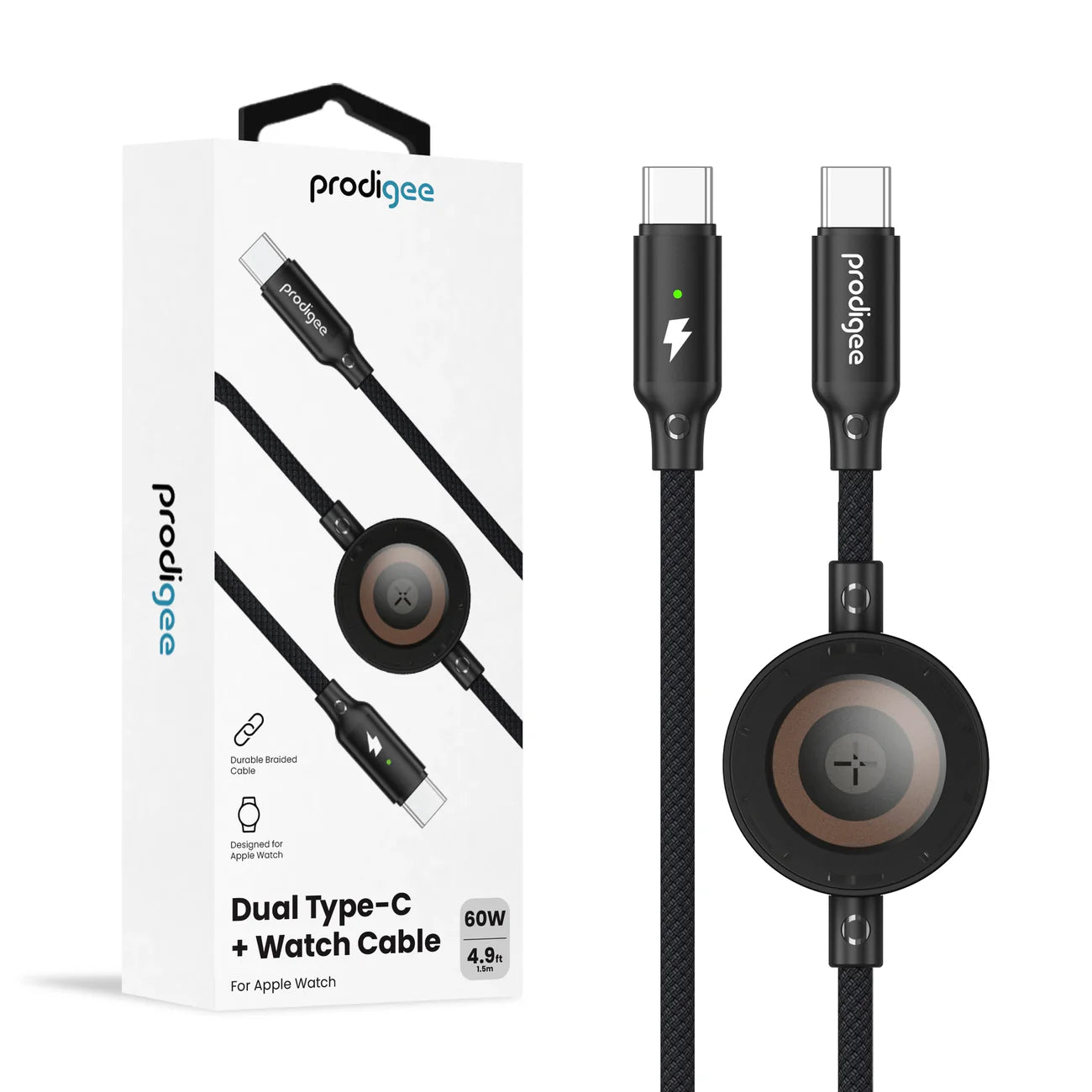 CABLE DUAL PRODIGEE TIPO C APPLE WATCH