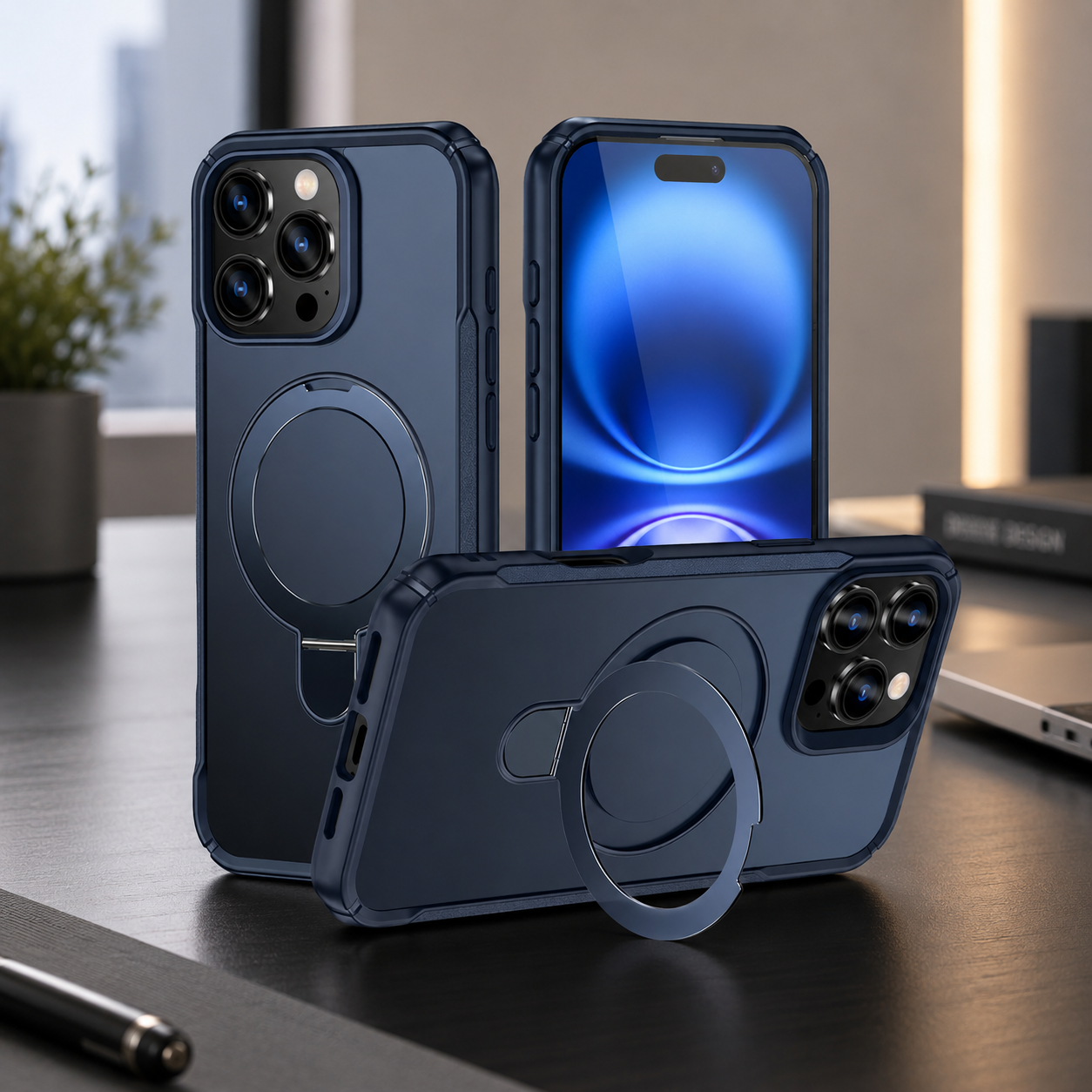 MAGNÉTICO LEXURY CASE CON SOPORTE PARA IPHONE