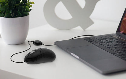 MOUSE XTECH CON CABLE RETRÁCTIL