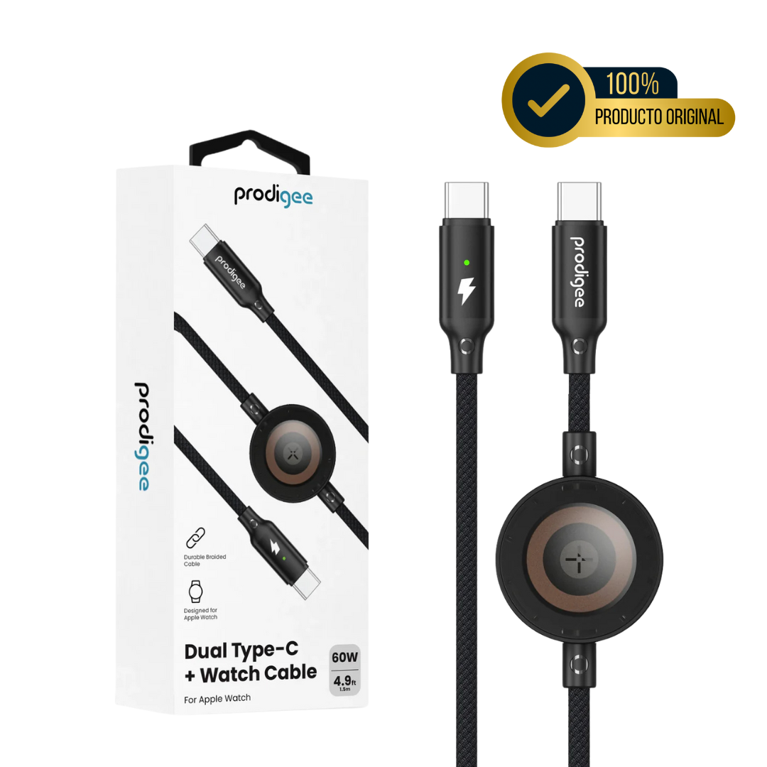 CABLE DUAL PRODIGEE TIPO C APPLE WATCH