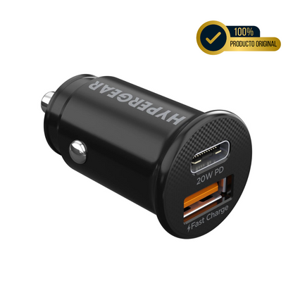 CARGADOR HYPERGEAR PARA CARRO DE DOS PUERTOS 18W-20W